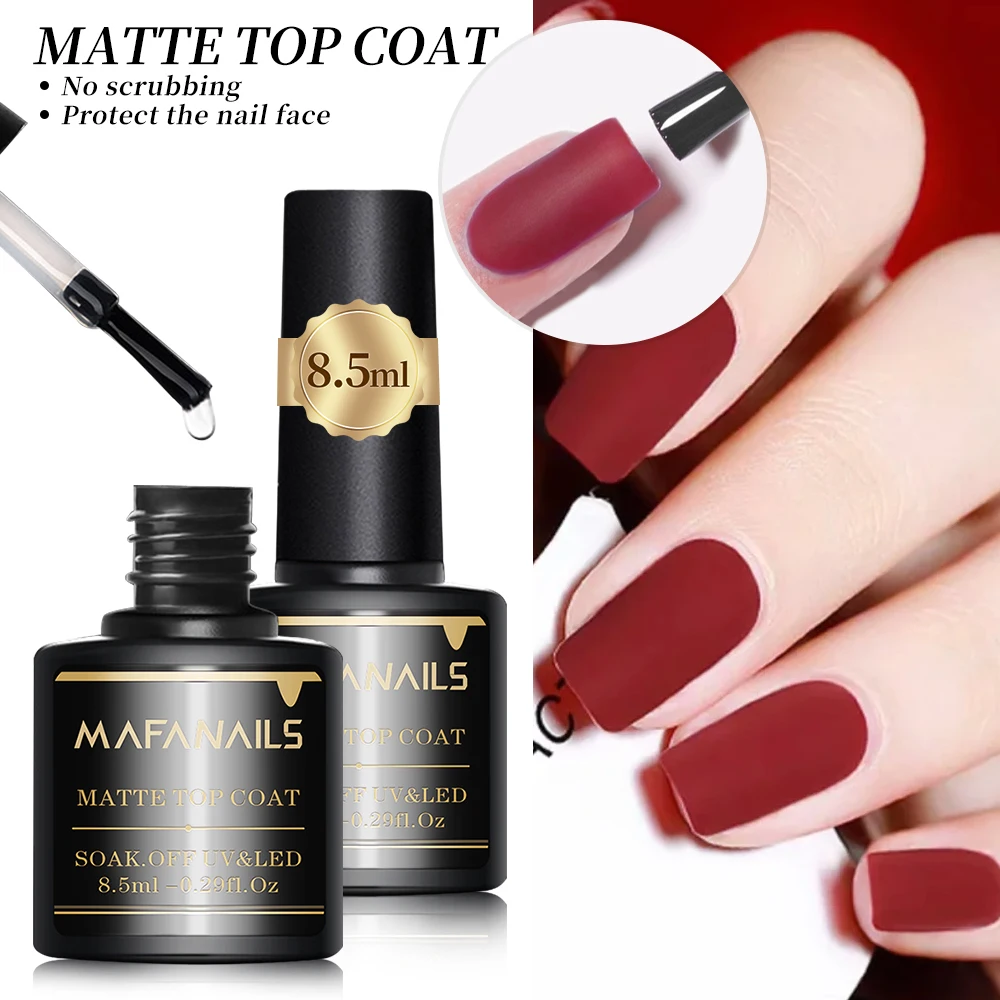 8.5ml Clear Matte Top Coat Nail Gel Base And Top Coat No Wipe Matte Gel 1*Bottled Semi-Permanent Soak Off Nail Art Matte Gel