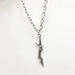 Anime Mizushino Shun Sung Jin-woo Pendant Necklace Cosplay Unisex Metal Necklace Weapon Knife Choker Clavicular Chain Jewelry