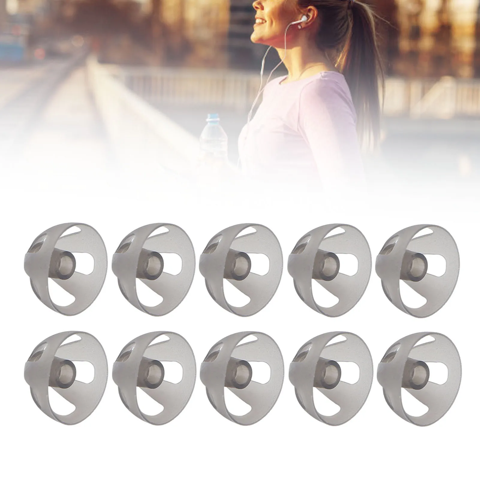 

10 Pcs Hearing Aids Dome Soft Open Domes Black Layer Replacements Eartip for The Elderly The Hearing Impairments People