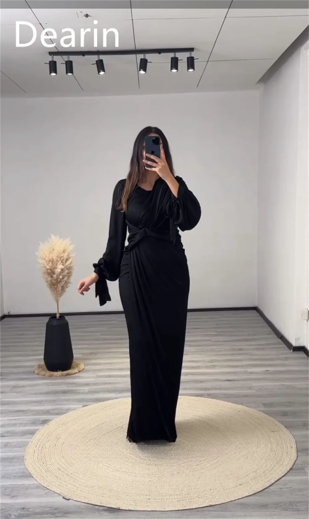 Customized Evening Dress Prom Gown Party Occasion Formal YPMWZX Scoop Neckline Column Floor Length Skirts Vertically Bespoke Occ