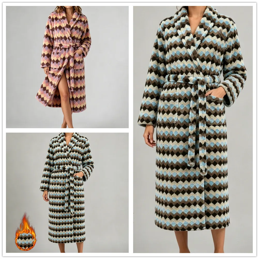 thick-warm-print-long-robe-sleepwear-autumn-winter-coral-fleece-kimono-bathrobe-home-clothes-casual-flannel-nightwear