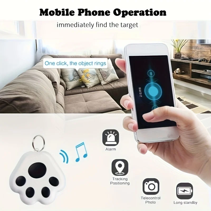 1pc Mini Fashion Cute Smart Dog Pets, BT 5.0 GPS Tracker, Anti-lost Alarm Tag, Wireless Child Bag Car Wallet Key Finder Locator,