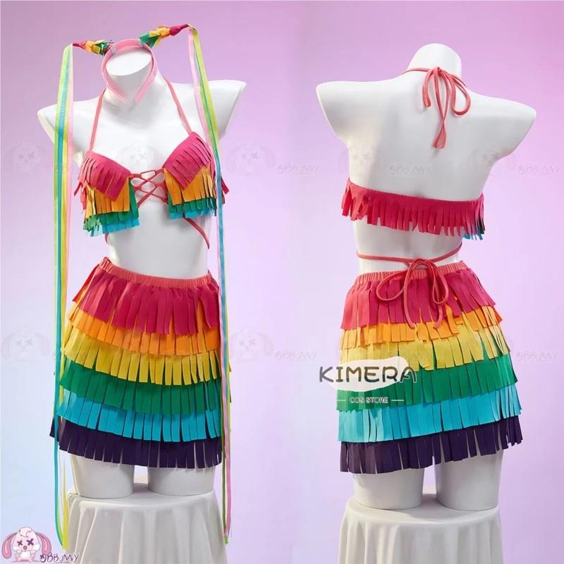 

Piñata Pinata Style Halloween Dopamine Rainbow-Themed Cosplay Outfit Women Christmas Cosplay Costume Sexy Original Mini Skirt