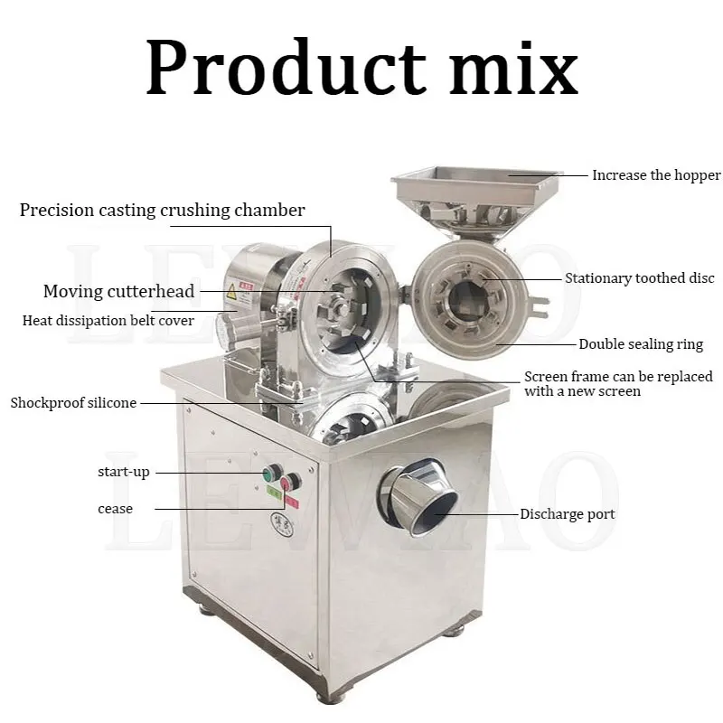 Electric Grain Mill Grinder Stainless Steel Pulverizer Powder Machine For Dry Herbs Grains Spices Cereals Coffee Corn