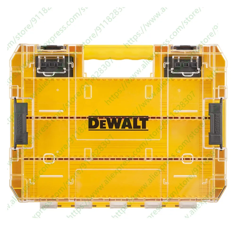 DEWALT DT70839 Tough Case (Large) with Divider Organizer Tool Box Transparent Lid Screws Bits Accessory Stacking Storage Case