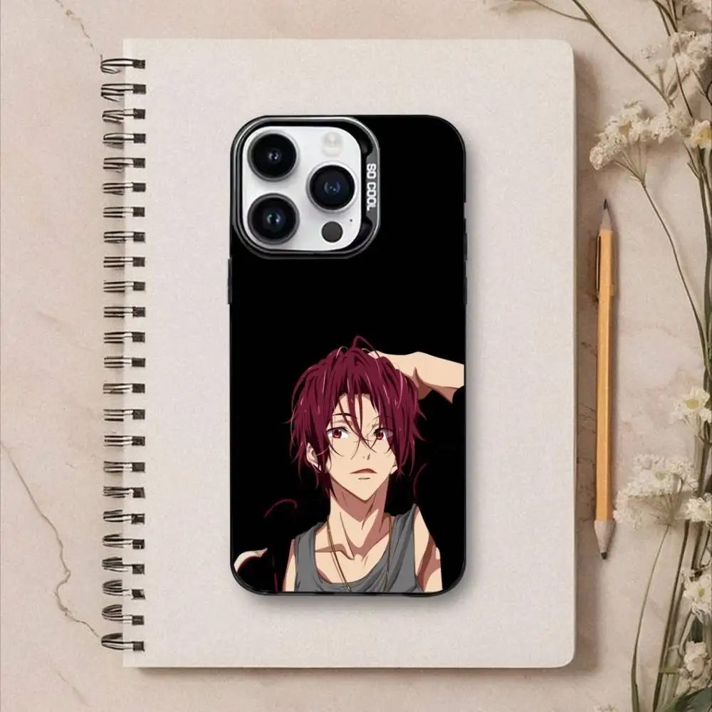 Custodia per telefono R-Rin Matsuoka per iPhone17,16,15,14,13,12, custodia per telefono colorata nera Pro Max