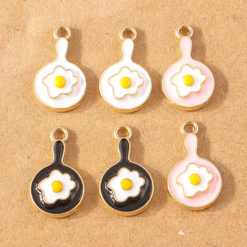 10 Stück Emaille Mini Spatel Spiegeleier Charms Anhänger für Schmuckherstellung DIY Ohrringe Halskette Zubehör Zubehör – Detail 2