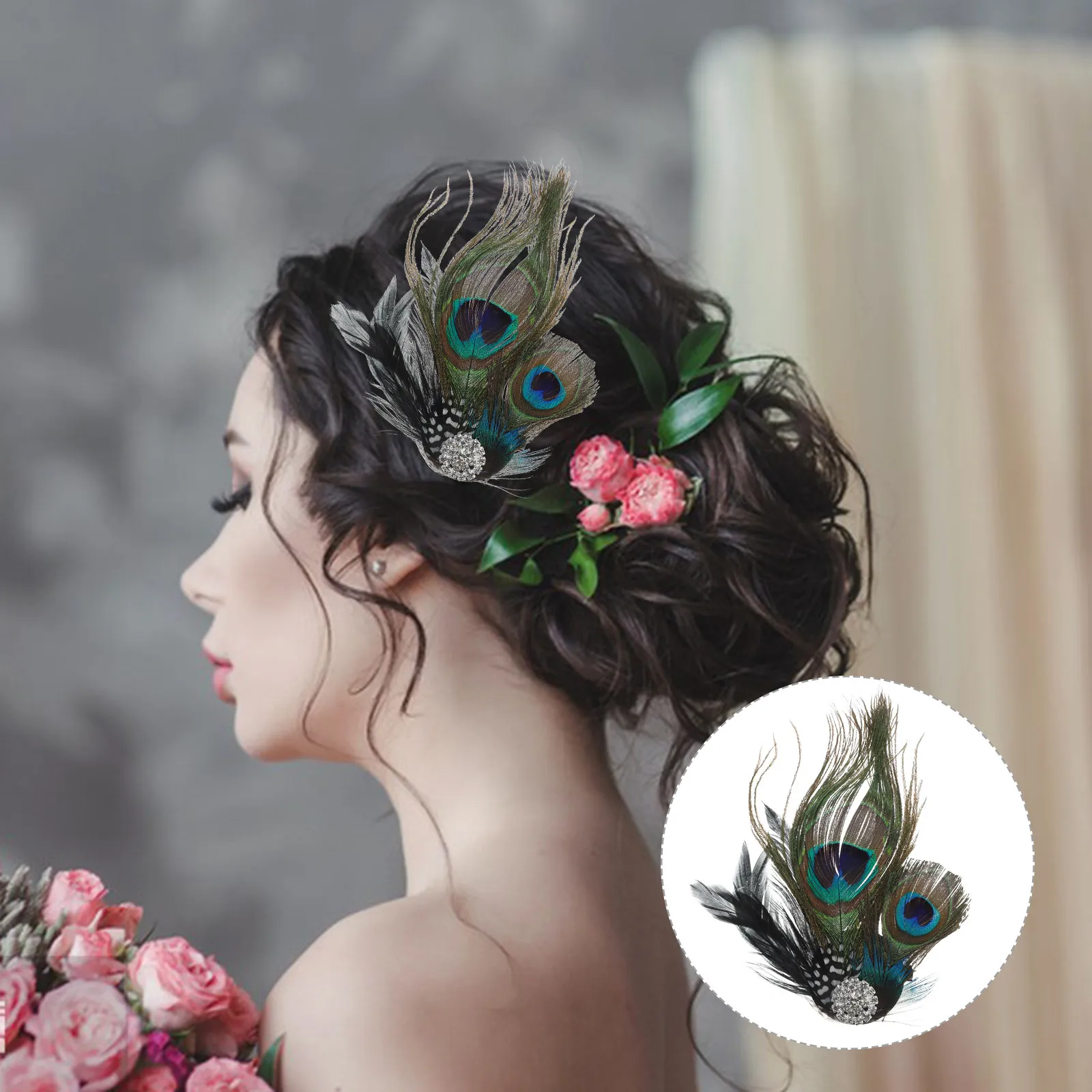 

Элегантный винтажный головной убор из перьев (1 шт.) для танцев, вечеринок, фестивалей, сценических выступлений, аксессуар для костюма