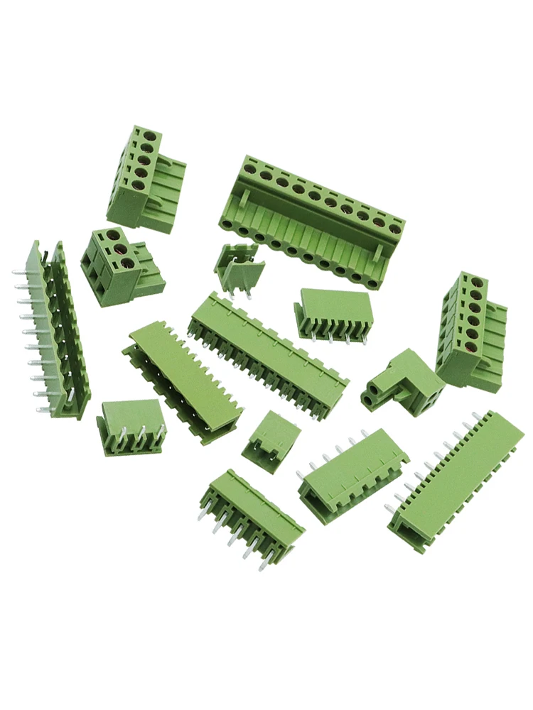 KF2EDGK-Conector enchufable de 5,08mm, terminal de cableado PCB 2P/3/4/5/6/8/10/11/12P, pata recta doblada, juego completo