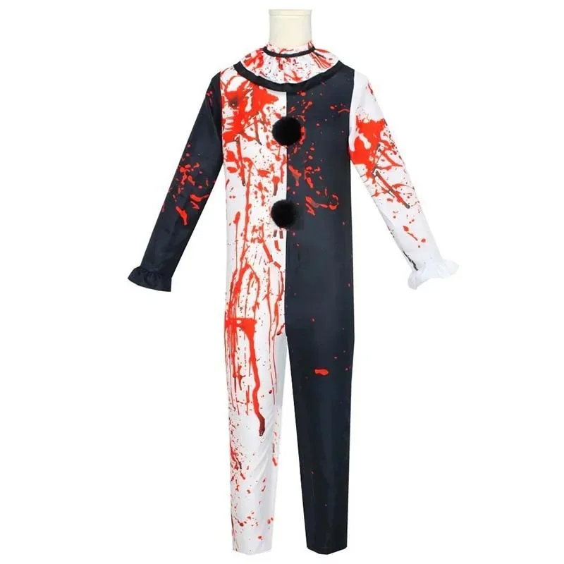 2025 aaa مهرج الوحش قناع الإرهاب دور اللعب الدموي الشيطان الشر القبيح قبعة اللاتكس أغطية الرأس + كوس زي مجموعة هالوين كرنفال حفلة