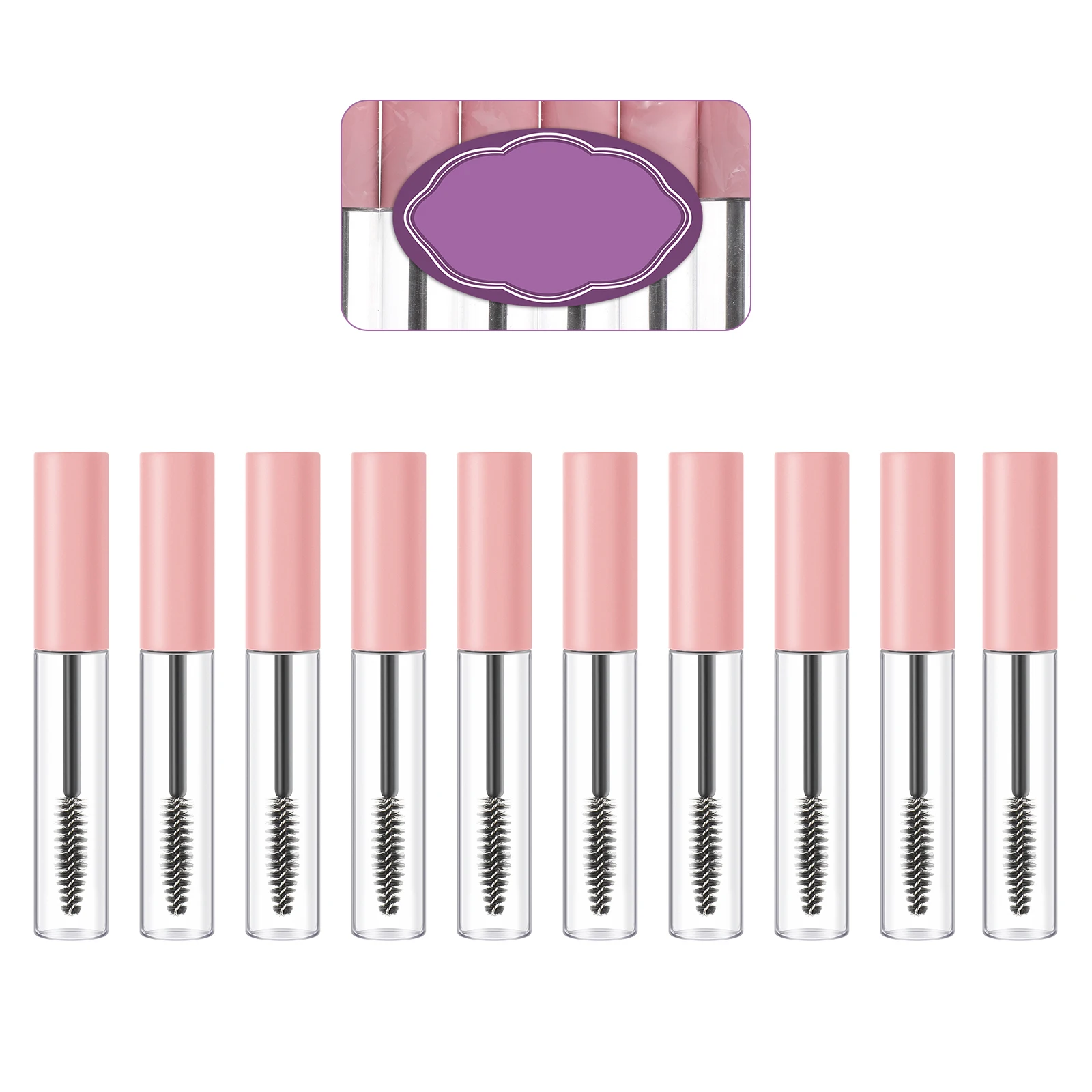 

10Pcs 10Ml Empty Eyelash Bottles with Brush Clear Reusable Vials for DIY Makeup Artists Travel Compact Dispenser Tool