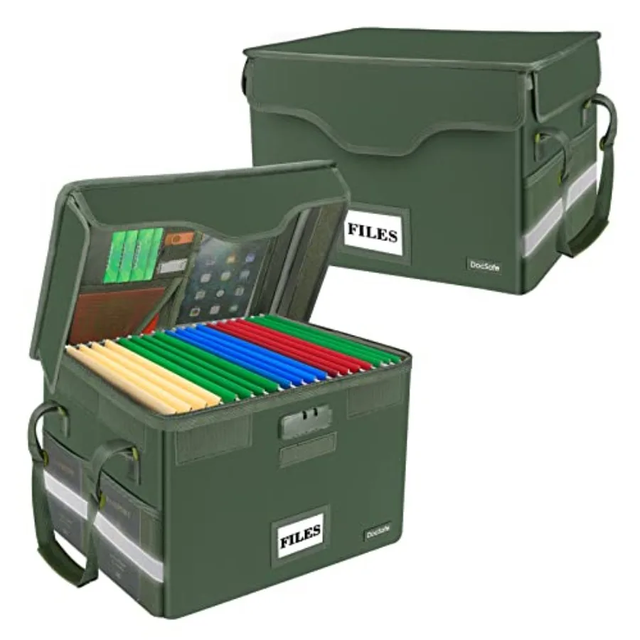 

Огнестойкий ящик для документов с замком, органайзер для хранения файлов с карманами, складной портативный файловый бокс, сейф для дома и офиса