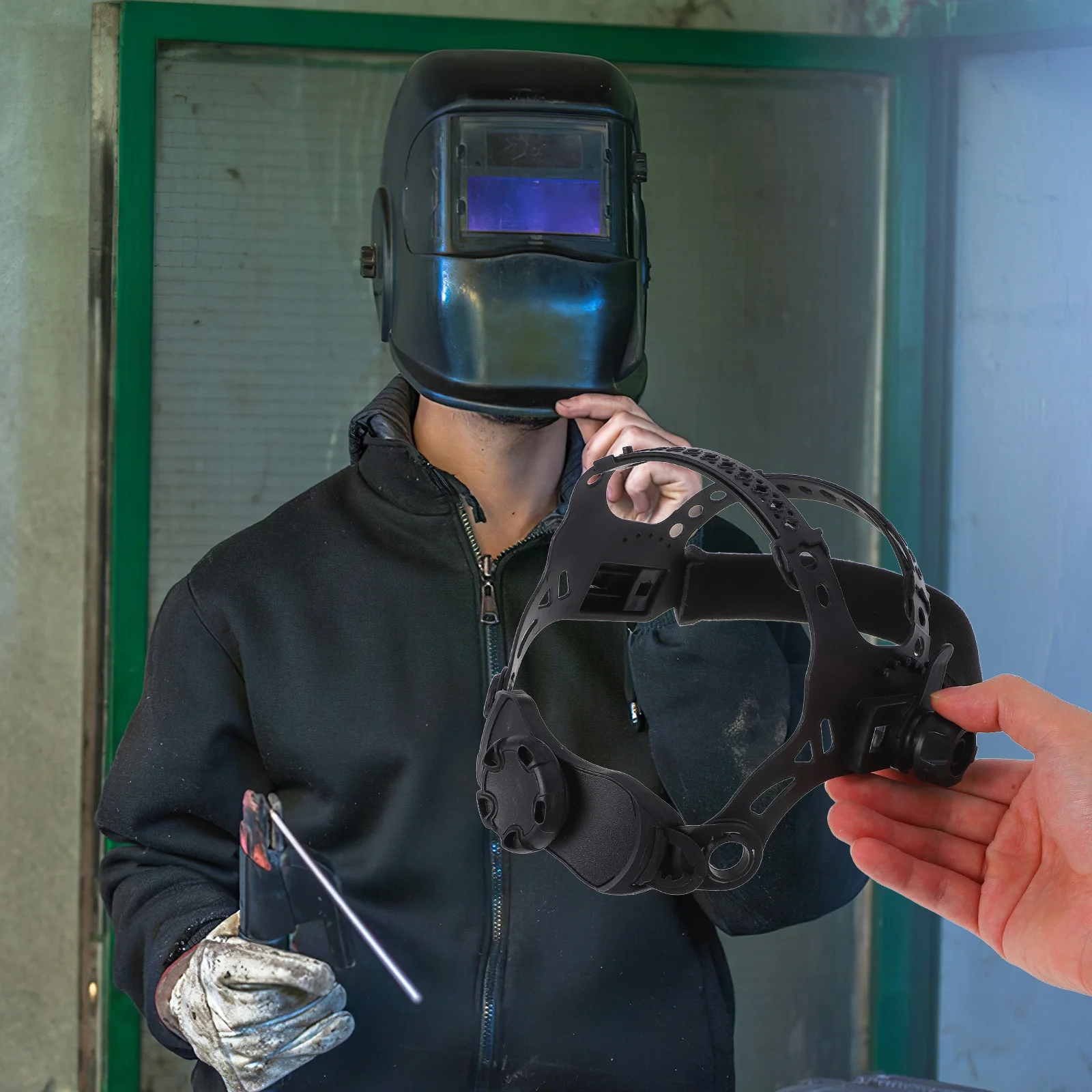 

Adjustable Welding Headgear Sweat-Absorbing Fit For Various Head Sizes Durable Protection Gear Kit Hood Accessory