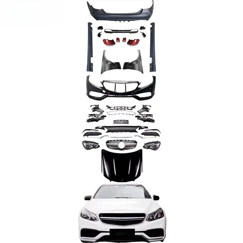

Full Car Body Kit For E Class W212 10-13 Upgrade E63 14-16 Front Rear Bumper Engine Hood Grill Diffuser