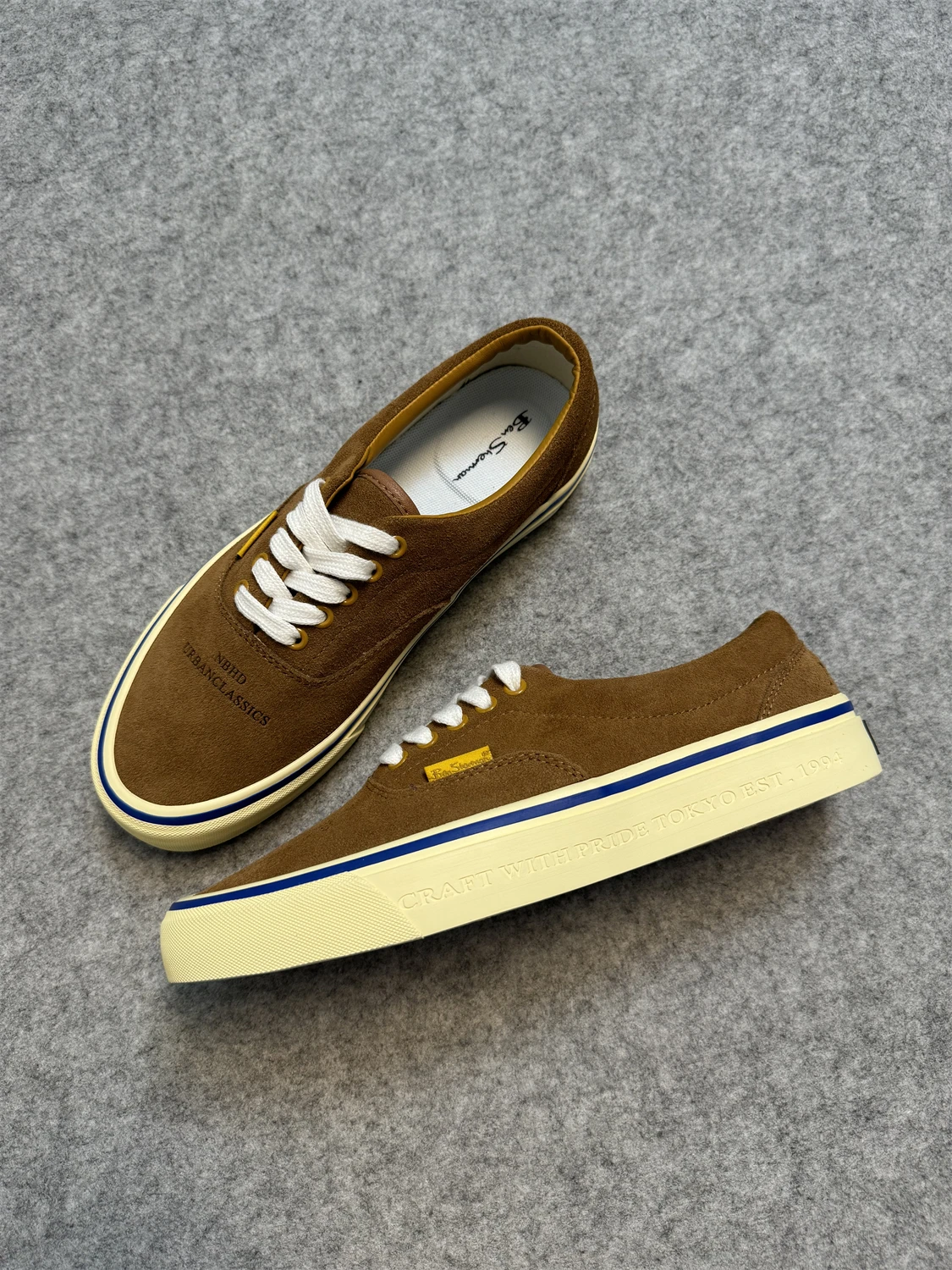 

Low-Top ex Brown Casual oesNBHD Alliance Series Full Suede Retro Versatile Board oesBreathable round Toe Flat Heel