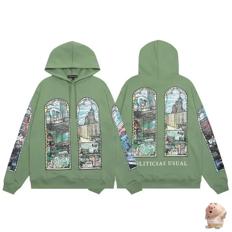 

Classic Best Quality Streetwear Green WHO DECIDES WAR Politics As Usual Hoodie Men Women Casual Pullover