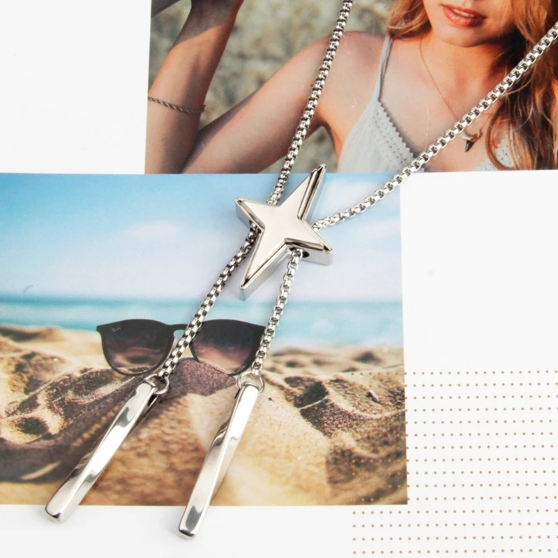 Star Bolo Tie Hanger Coole ketting Influencers Dezelfde ketting Coole chokers met blingbling ster Lariat