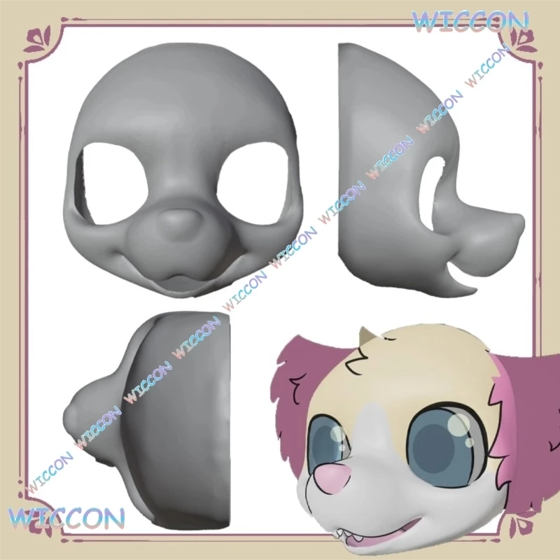 

Kemono Canine Fursuit Base Head Mask Animal Cosplay Costume Anime Mascot Plush Furry Hood Fantasy Role Play Party Prop Cosplay