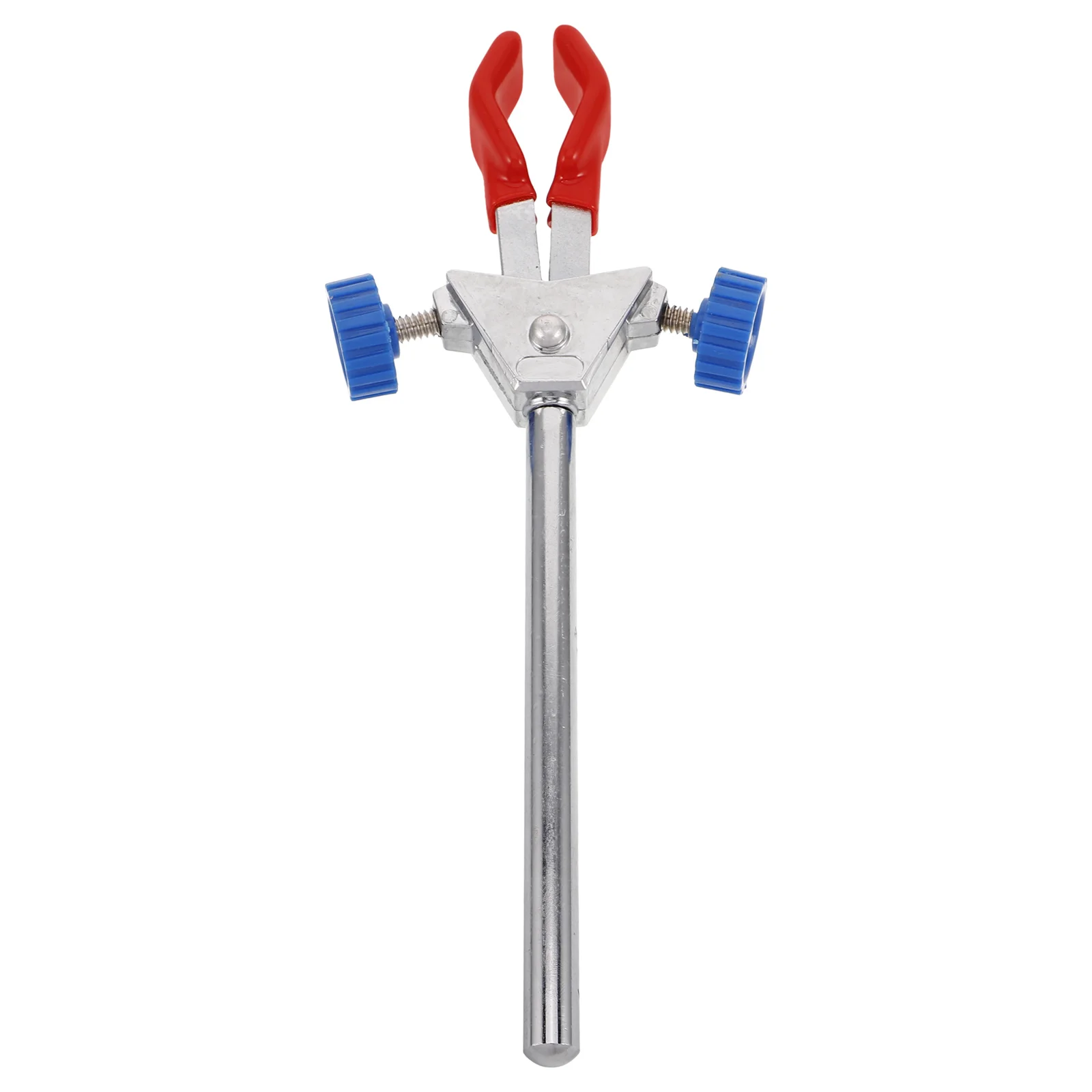 Double Jaw Adjustable Lab Clamp For Test Tube Beaker Holder Extended Reach Metal Grip Chemistry Accessory Red