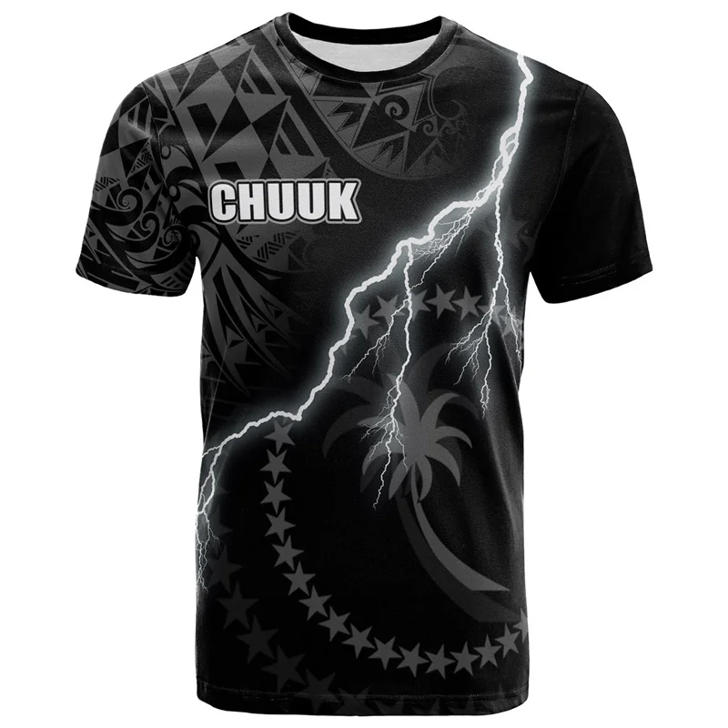 Chuuk Micronesia 3d Print T-Shirt Heren Ronde Hals Korte Mouwen Mode Casual Tops Polynesische T-Shirt Straat Oversized T-Shirt