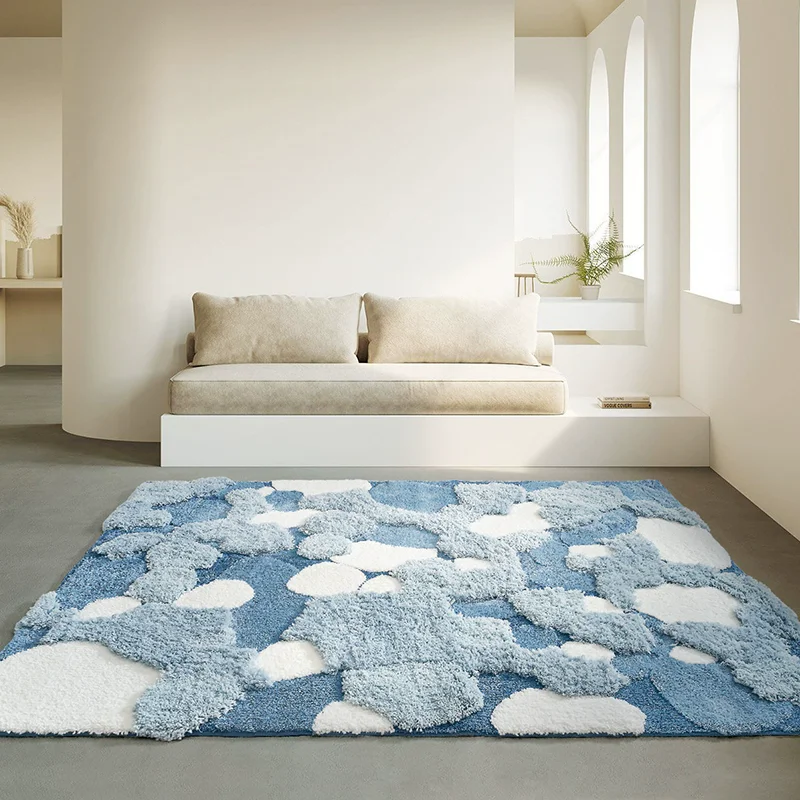 

Rectangle Blue Moss Carpet For Living Room Modern Aesthetic Soft Fluffy Rugs For Bedroom Home Decor Sofa Coffee Table Floor Mats