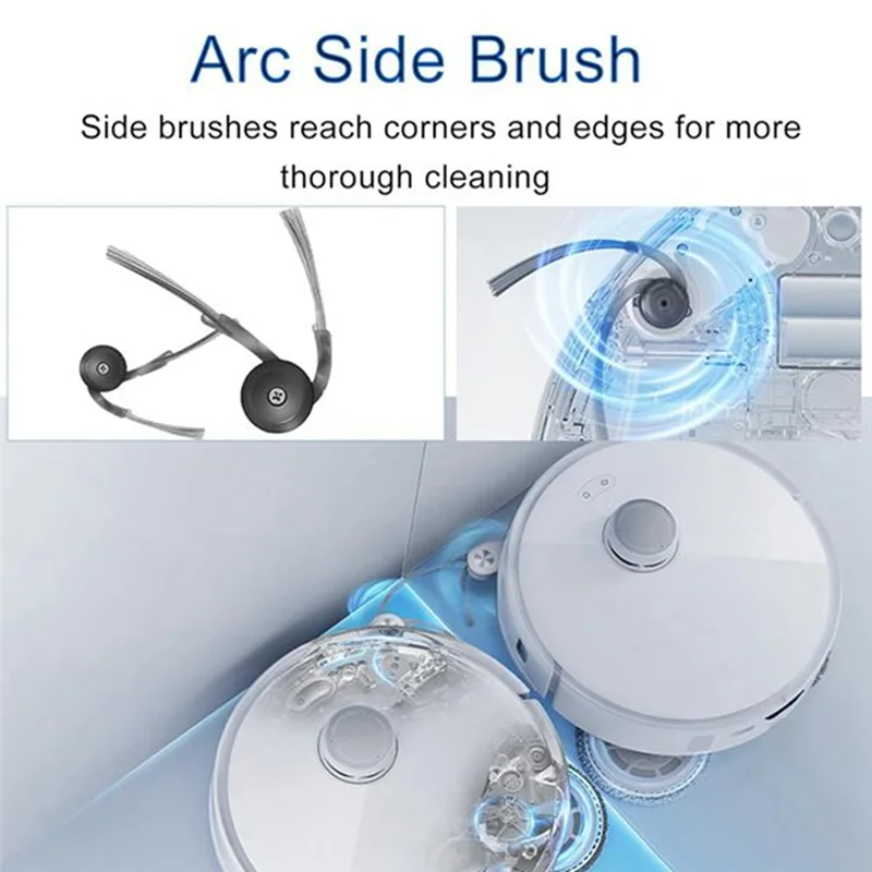 ABVI-52PCS Parti di ricambio per Roborock Qrevo Curv /P20 Pro Accessori per aspirapolvere Spazzole laterali principali Sacchetti per la polvere Mop Pad Filtri