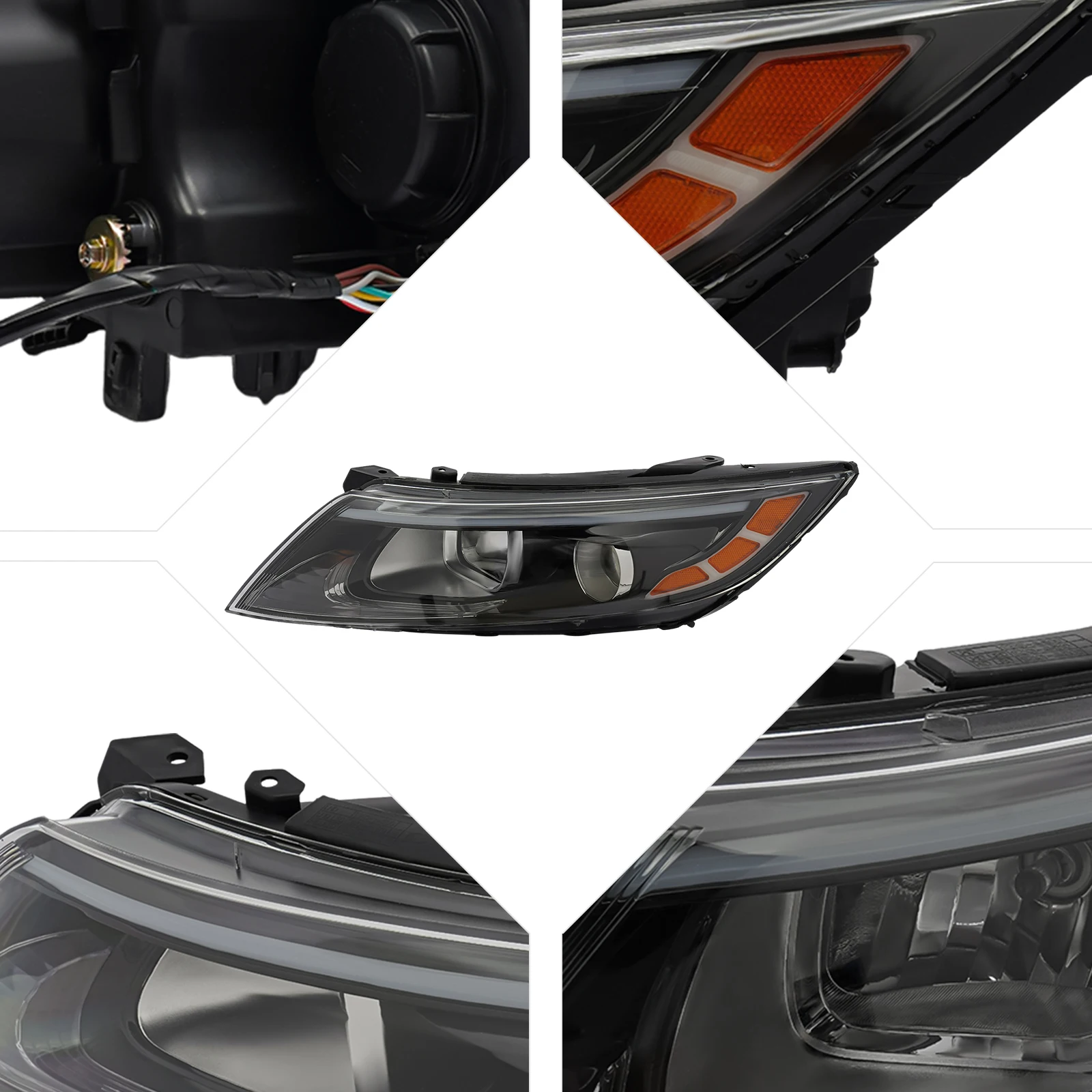 2014-2015 Kia Optima용 헤드라이트, 맞춤형 핏, 내구성이 뛰어난 PC 소재, 충격 방지, 안전하고 명확한 야간 운전 보장