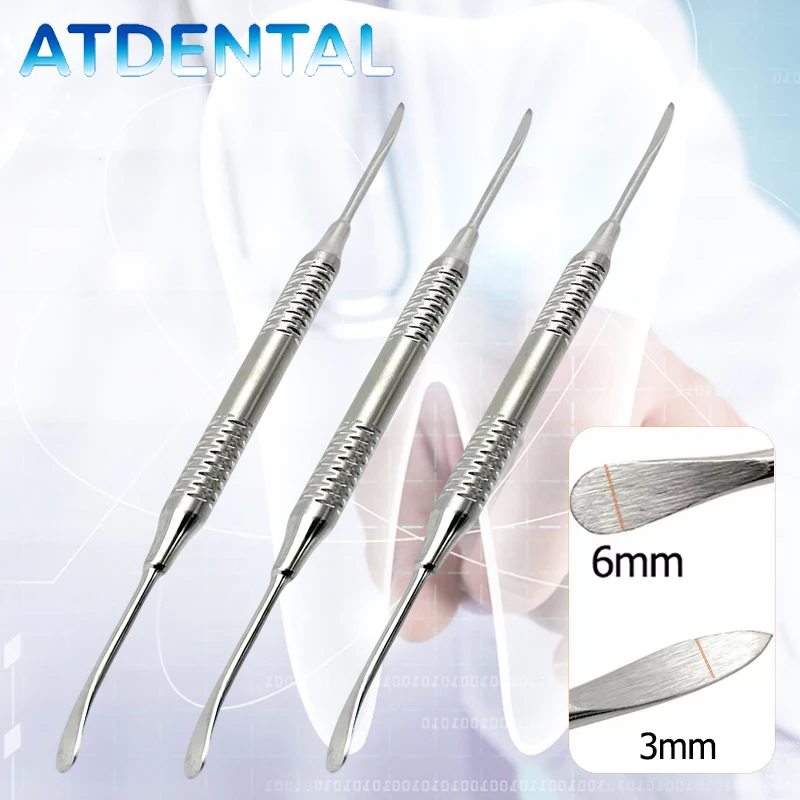 

3pcs Double Ended Dental Periosteal Elevator Implant Instrument Set for Tissue Separator Retractor Autoclave Sterilization