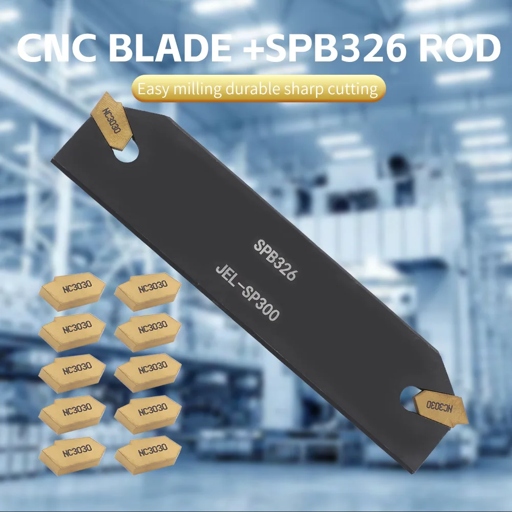 

11PCS Lathe Grooving Cutting Tools Kit, SPB326 Parting Cut-Off Tool Boring Bars with 10pcs GTN-3 NC3030 Carbide Inserts