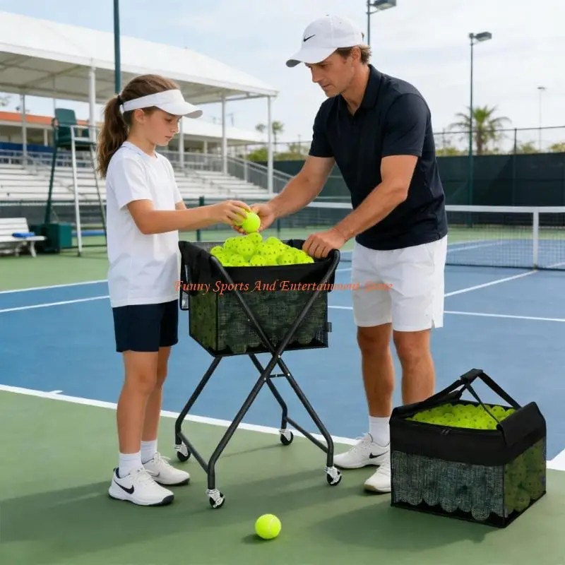 C4DE Convenient Tennis Ball Transport Including Removable PVC Bag And Metal Base