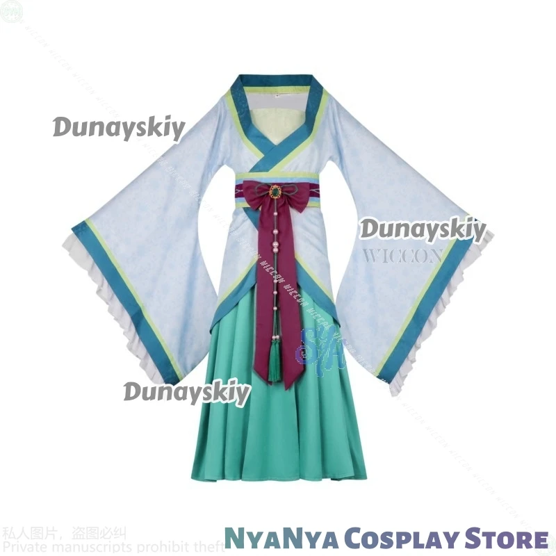 Maomao Cosplay Anime The Apothecary Diaries Seragam Perjamuan Gaun Panjang Hijau Retro Gaya Cina Hanfu Lolita Pesta Halloween