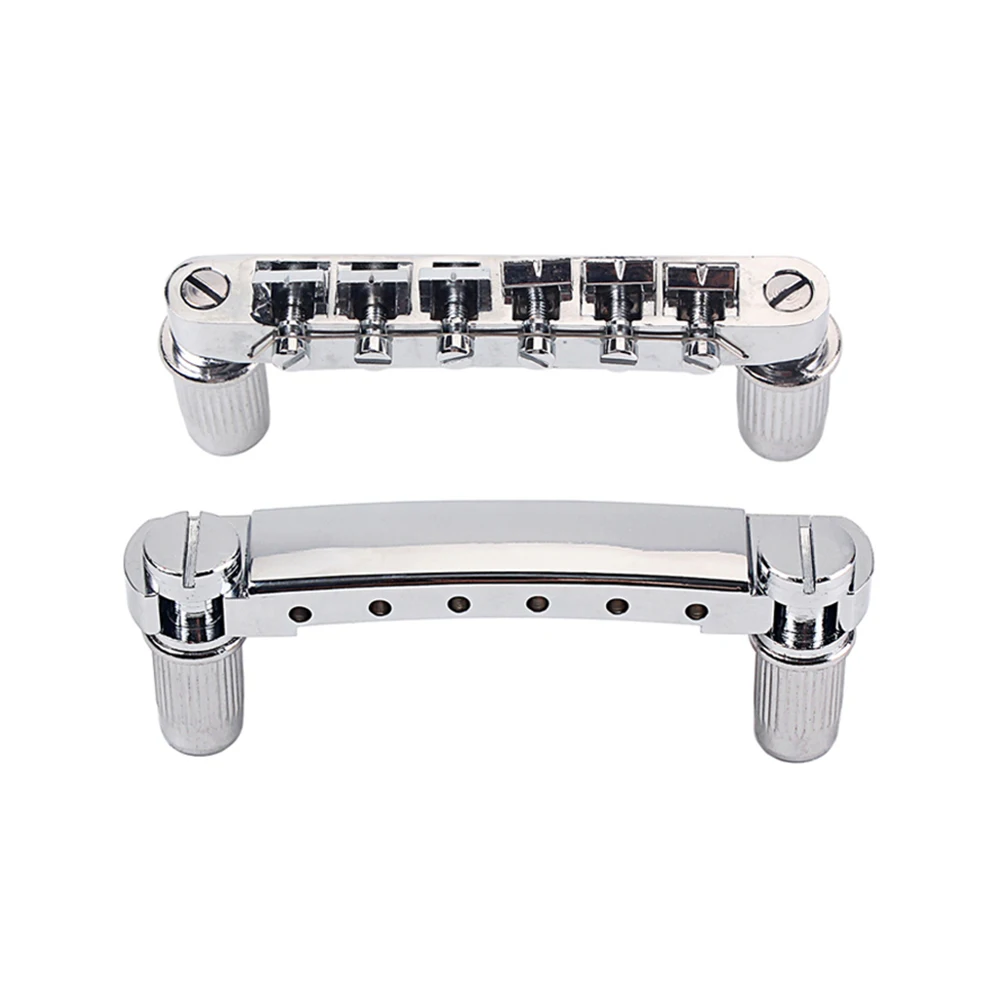 

1Set Chrome Guitar Bridge Silver Ga112a Premium Metal Durable Adjustable Saddles Smooth Working Rollers Electric Guitar