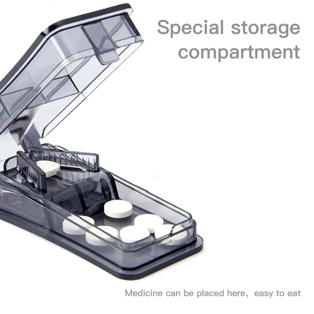 Coupe-pilule portable, boîte à médicaments, séparateur de coupe de pilules, coupeur de comprimés, boîte de rangement de pilules, séparateur de pilules, 1 pièce