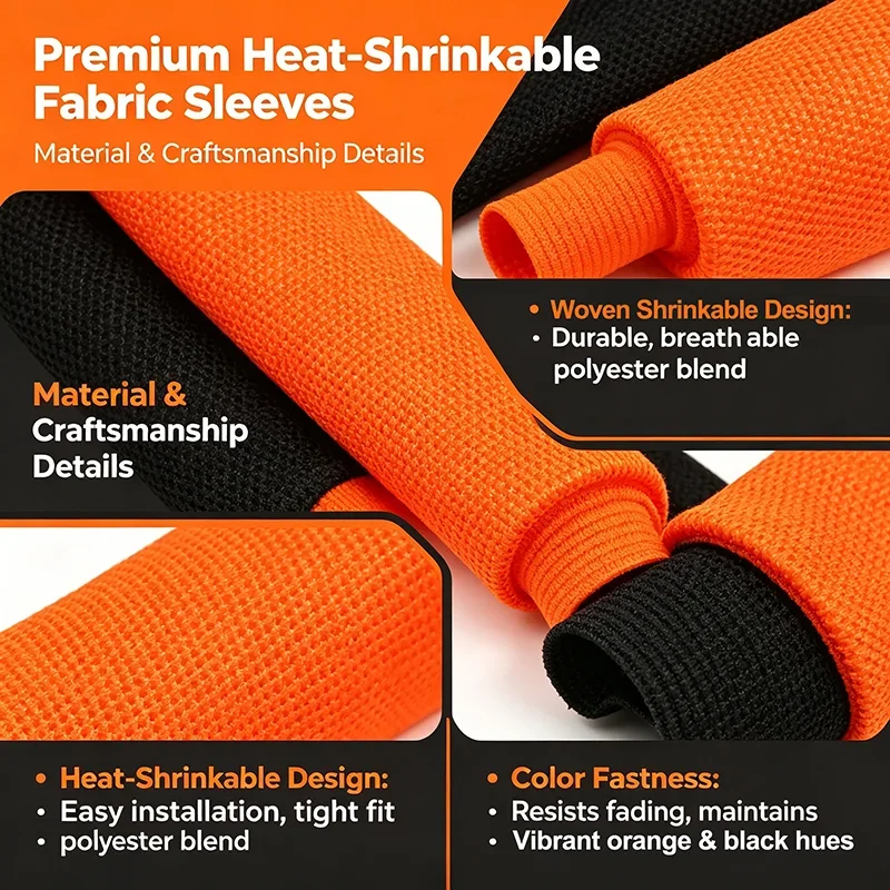 3-50mm 2: 1 Heat shrinkable PET braided cable conduit insulated flame-retardant wire wrapping protector and wire organizer