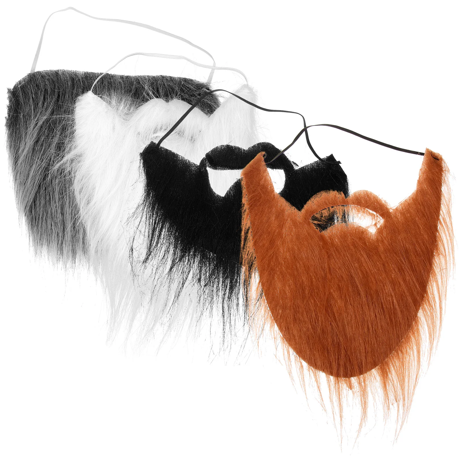 4pcs Cosplay Beards Performance Fake Beard Cosplay Prop Party Costume Accessories