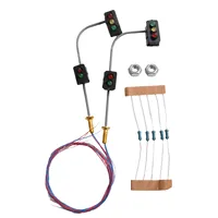 2PCS 3V DC Traffic Lights 6cm Crossing Walk Model LED Pedestrian Street Signals N Scale Layouts Accessories With Wires And LEDs