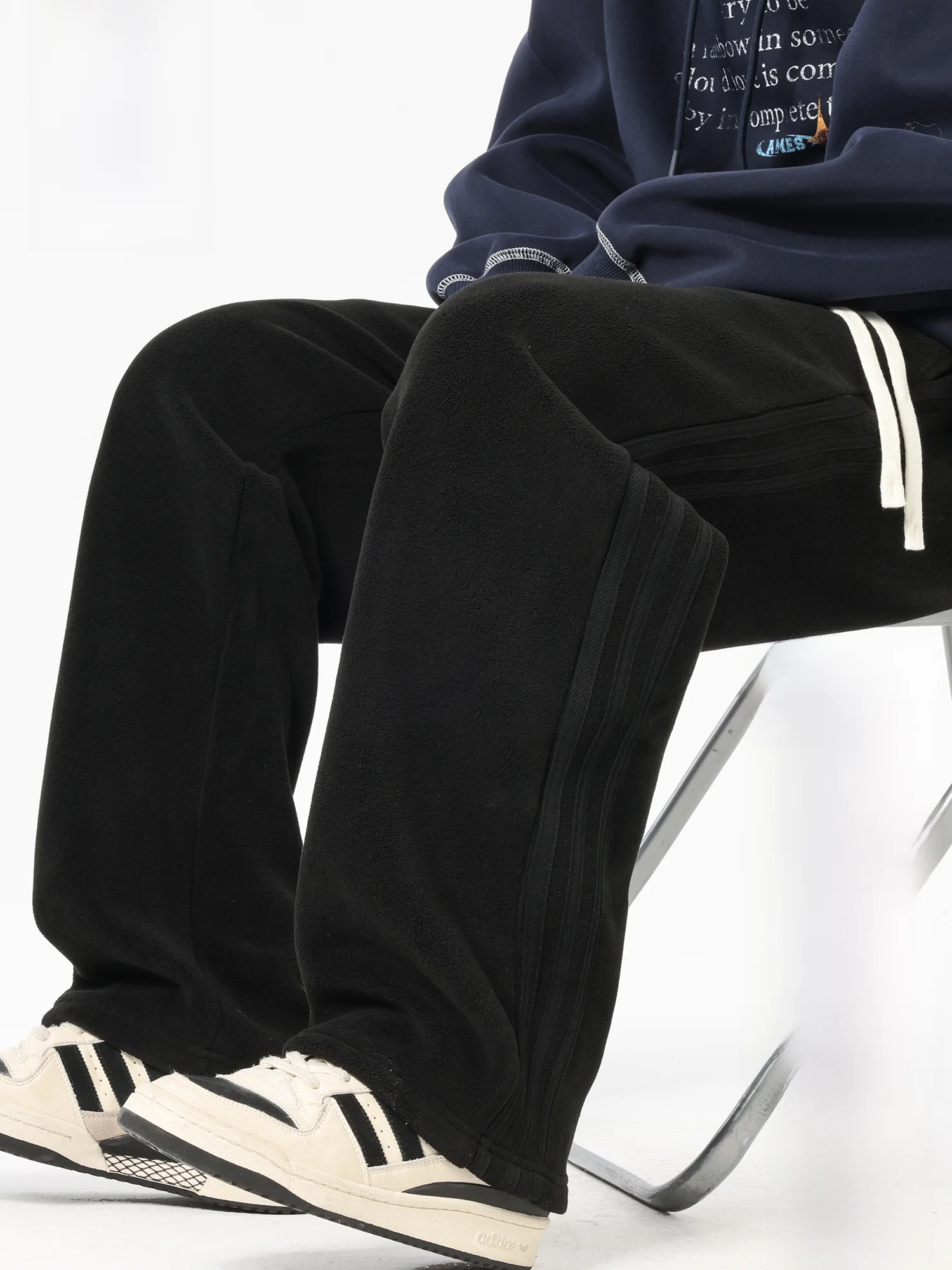 

PaulFrank Thiened Fce Lined Loose Straight Leg Men's Casual Pants Warm Spor Trousers for Spring Season