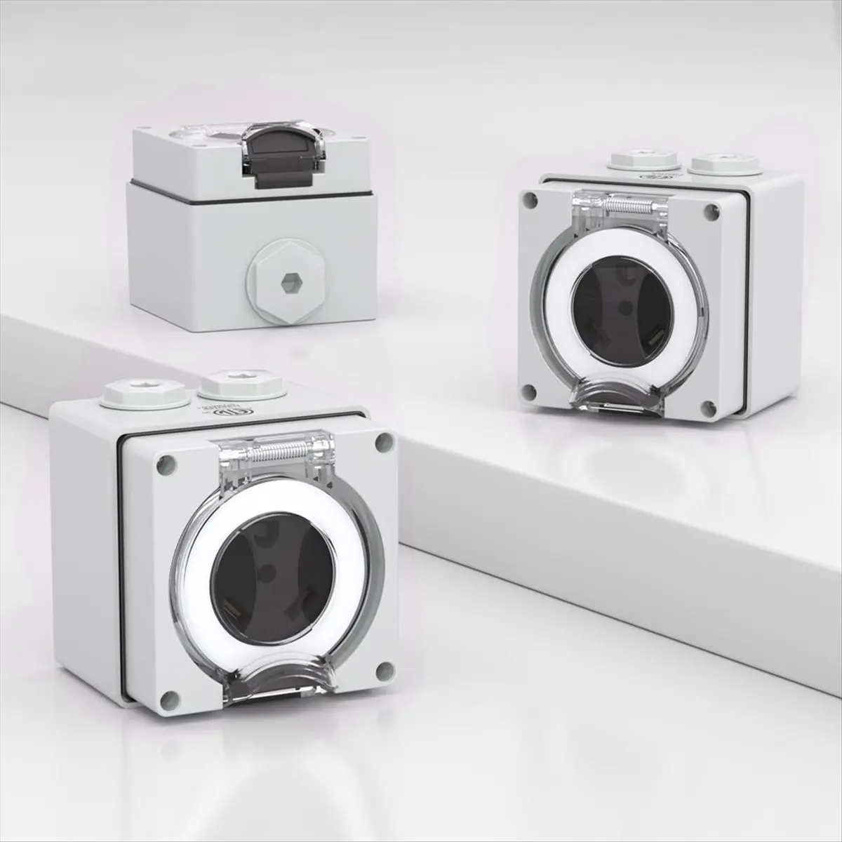 DT1595 TRENDY~30Amp Power Outlet Box,125Volt NEMA TT-30R Receptacle Outdoor Dustproof and Weatherproof for Electric Vehicles