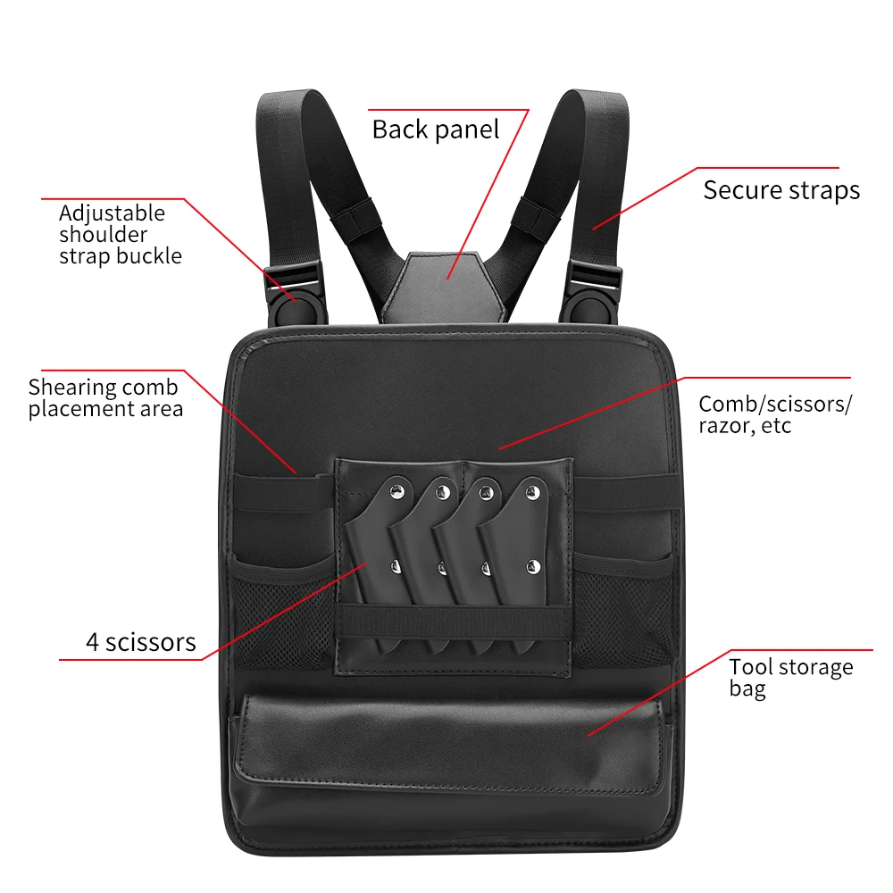 Barber Chest Bag Hairdresser Scissor Bag Double-layer Multi Pockets Lightweight Space Saving Hair Clipper Combs Organizer Tools