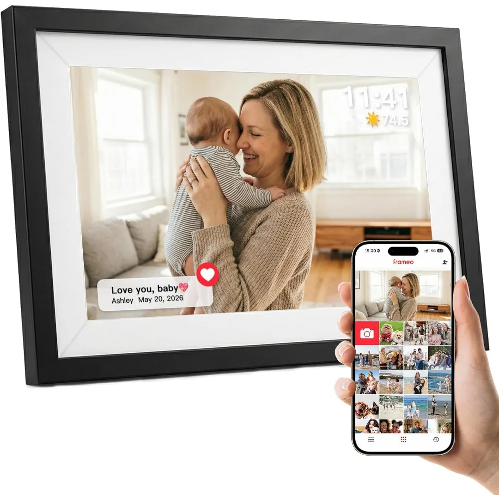 

10,1-дюймовая цифровая фоторамка с Wi-Fi, HD IPS сенсорный экран 1280x800, 16 ГБ, автоматическое поворотное отображение, обмен фото и видео, подарок для мамы