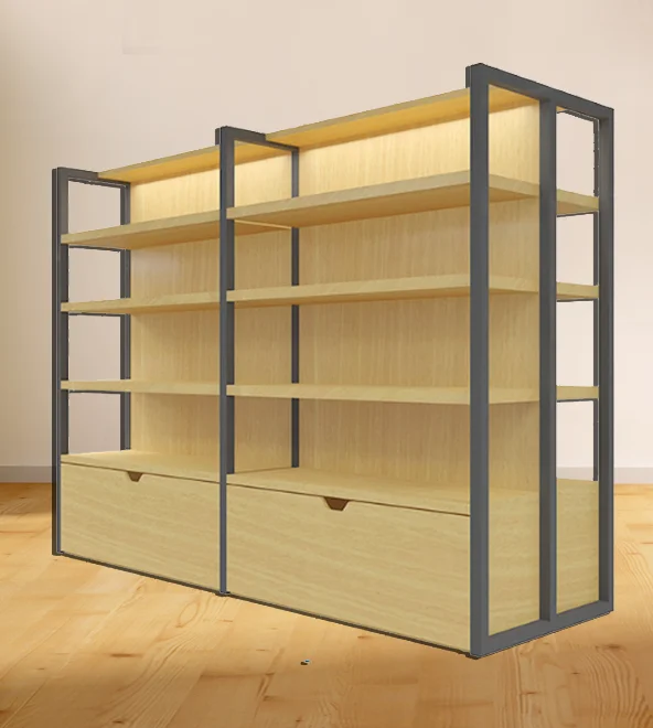 Custom.MDF-Präsentationsständer für Einzelhandelsgeschäfte, Supermarktregale aus Holz für Super Mall