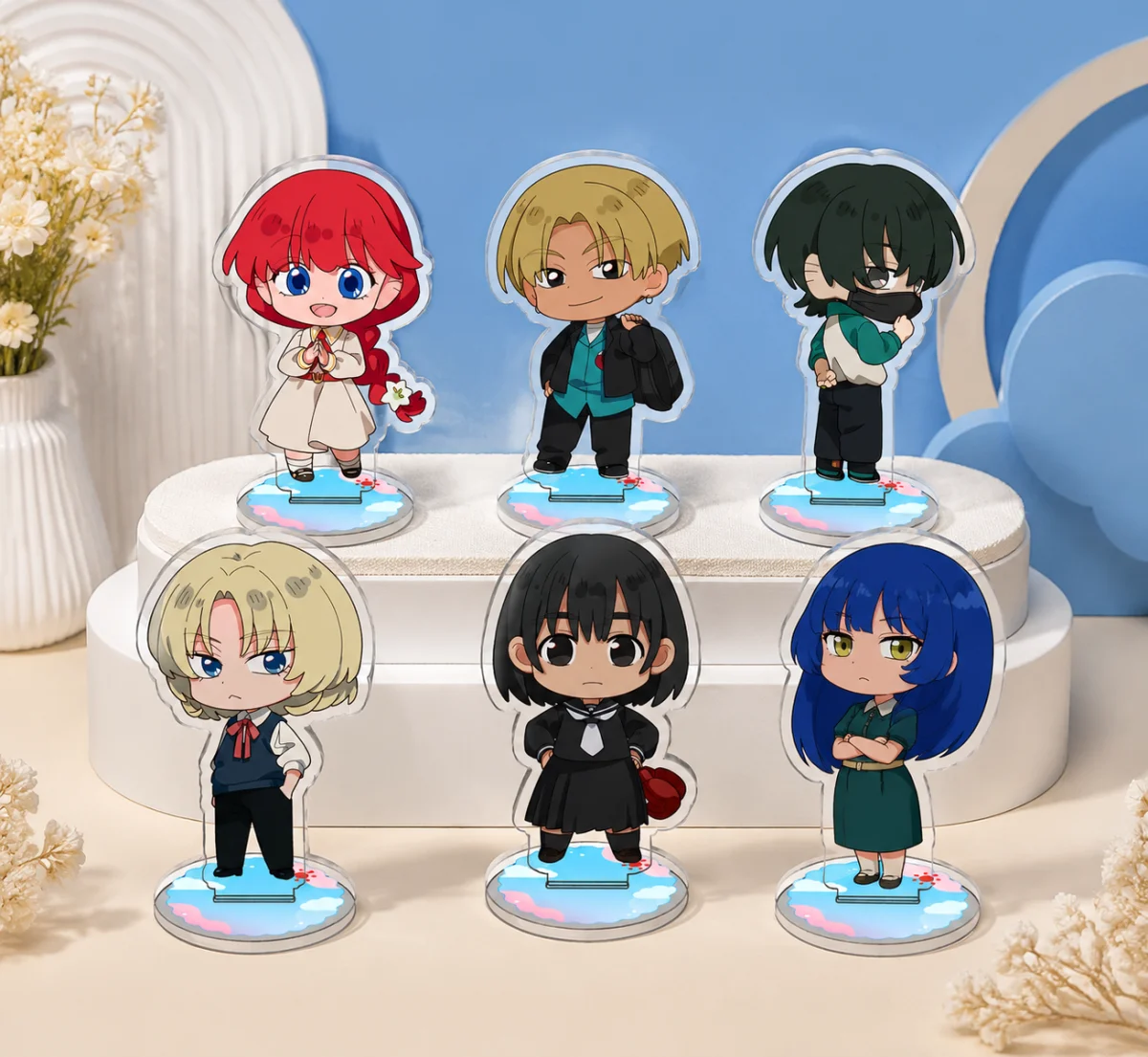 Anime Goodbye Lara Acrylic Stand Figure Sayonara Lara Model Plate Desk Decoration Cosplay Toy Gift keychain -Mari, Luca, Grace