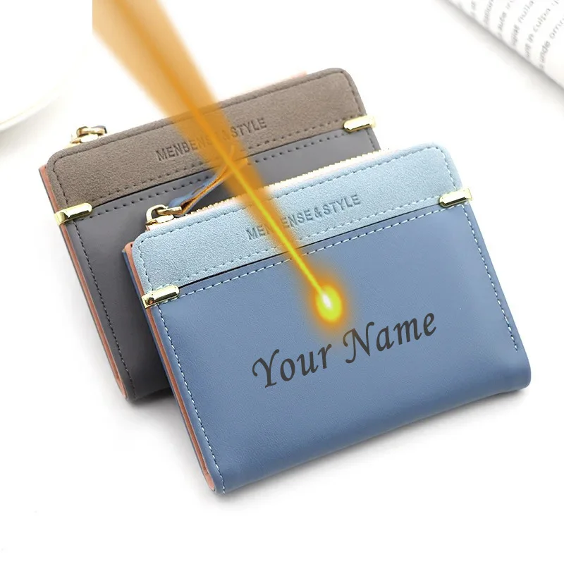 刻印カスタム名入りレディース財布ショートピンクコインパースファッション財布女性用カードホルダー女性用ミニクラッチ女の子用