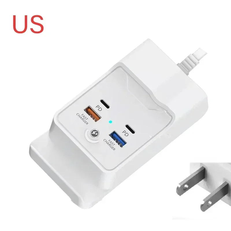 USB Type-C Port Hub Charger PD Multi-Port Fast Charging for Mobile Phones, Tablets and Device Expansion Sockets US Plug Charger