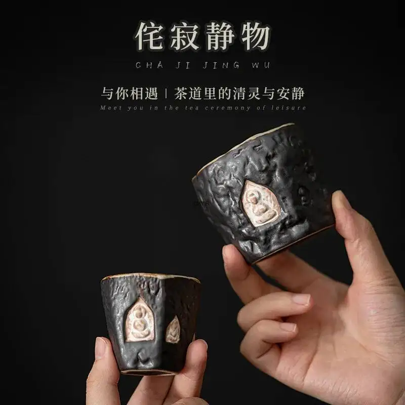 

Чайная чашка ручной работы с розовой лентой, керамическая чашка, главная чашка, одна чашка, кунг-фу, грубая керамическая чашка для чая