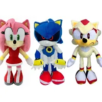 ★Hot New Machine Metal Sonic Plush Toy Doll children's toy doll 28cm soft plush toy high quality with knuckles and birthday Gift