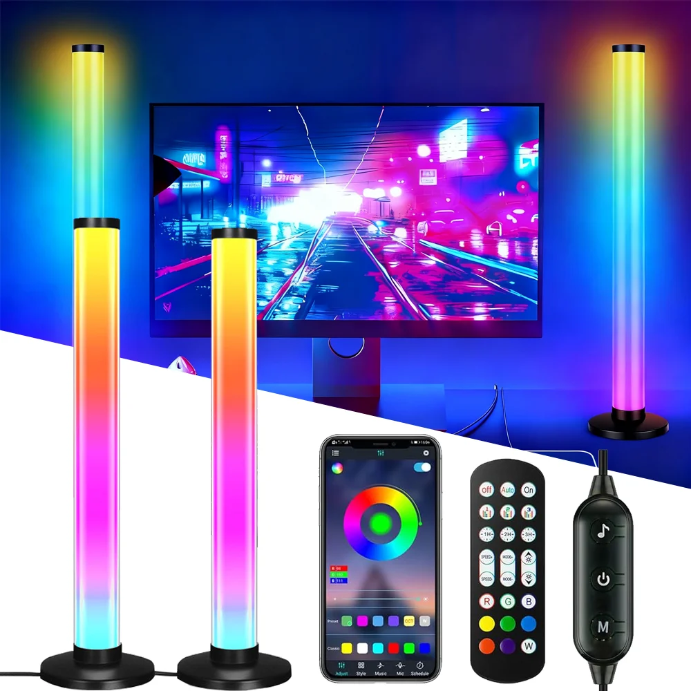420mm Smart LED Light Bar APP Remote Control 360° RGB IC Color Changing for DIY TV Backlight  Ambient Pick Up Lamp Gaming Lights