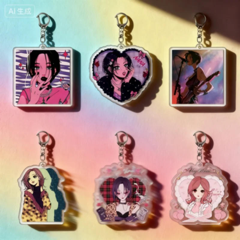 Nana Anime Acrylic keychain Black Stones Komatsu Osaki Pendant for Accessories Bag Best Friends Decorative items Toy for Gift6CM