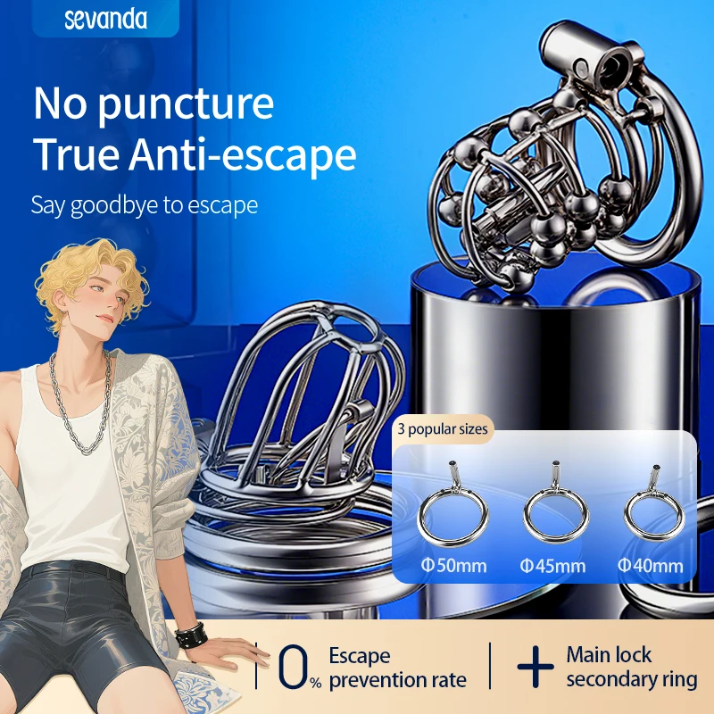 Afsluitbare metalen peniskooi met 3-ringen Urethrale plug- en kuisheidsgordel - Anti-cheatapparaat voor mannelijk orgasmeontje, cockkooi voor volwassenen