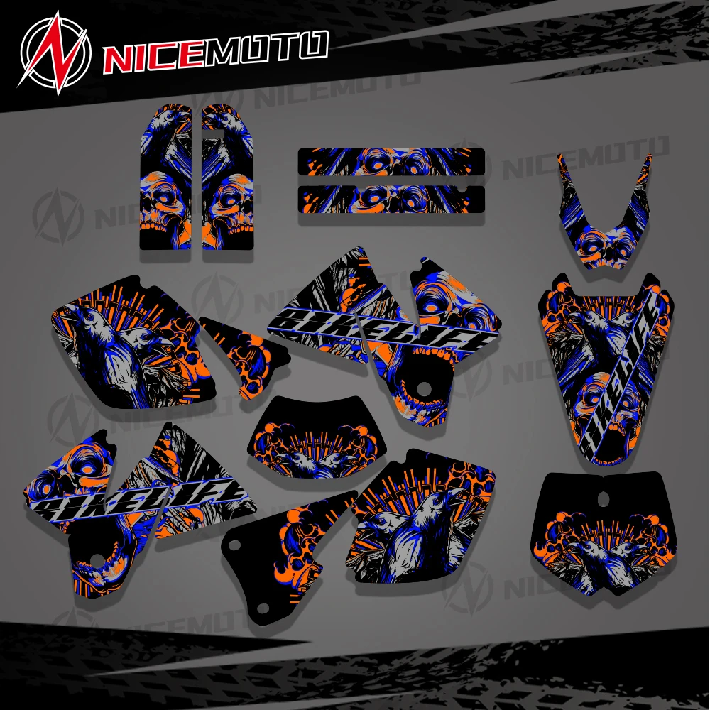 NEW TEAM GRAPHICS WITH MATCHING BACKGROUNDS Sticker For KTM EXC 250 300 350 400 520 MXC 200 300 2001 2002